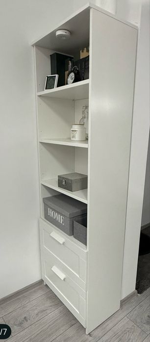 Biblioteca Ikea Brimnes,alba,60x33x190,polite reglabi,2sertare,ca Noua