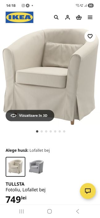 Fotolii Ektorp Tullsta IKEA alb/bej