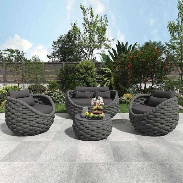 Set Deosebit Canapele pentru Terasa, Gradina, cu Masuta si Perne