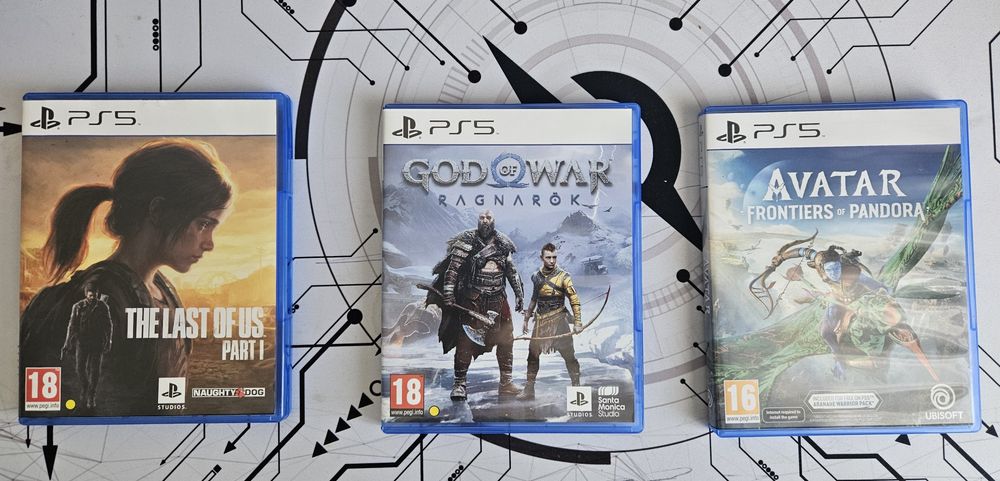 God of War Ragnarok, The last of us, Avatar PS5