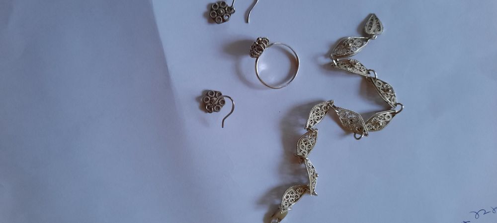 Комплект сребърни старинни бижута