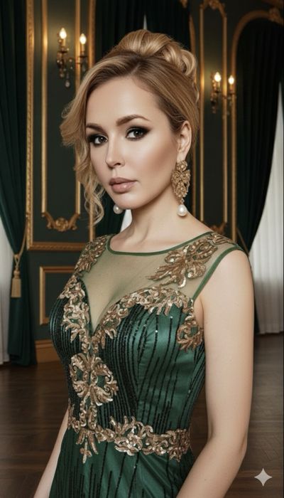 Шикарное платье, цвет этого года - зелёный изумруд