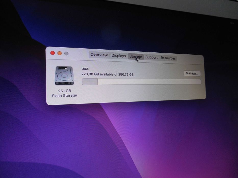 Vand laptop A1466 MacBook air 2015 I7 8GB SSD 256GB aspect super