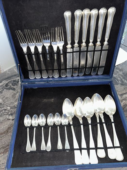 Tacamuri argint masiv 800, set 6 persoane