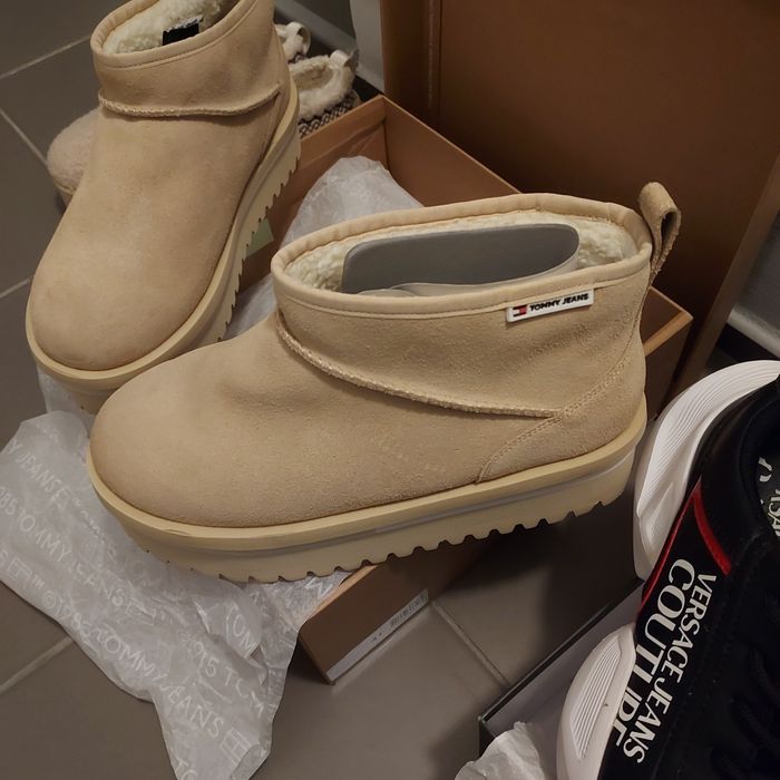 Ghete dama Tommy Jeans casual,piele întoarsă, bej  41