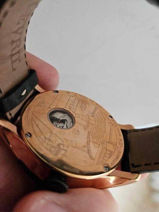 Позлатен швейцарски мъжки автоматичен GEVRIL COLUMBUS Limited Edition.