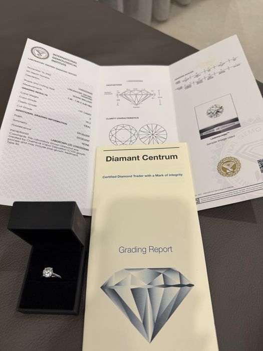 Диамантен пръстен 1,5 карата. Платина