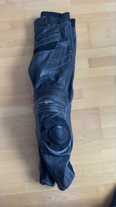 Pantaloni moto piele Tschul Slider 54 L Xl touring motocicleta kevlar