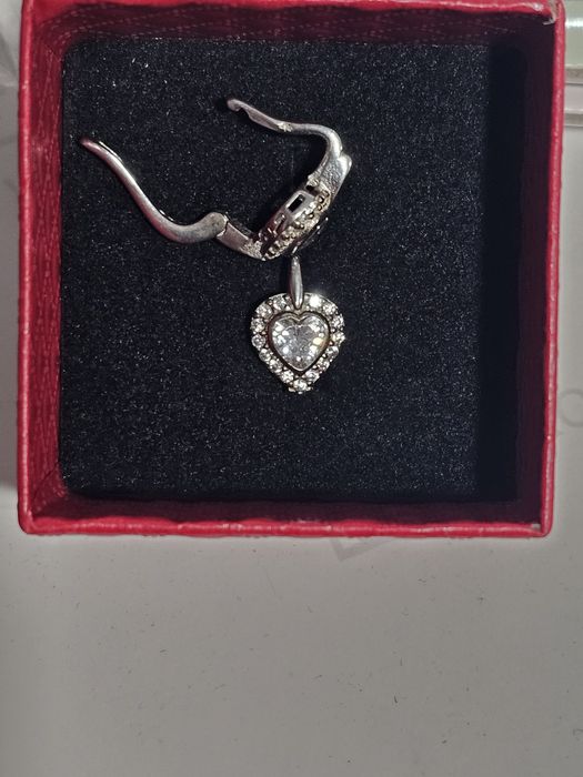 Сребърни обеци сърце