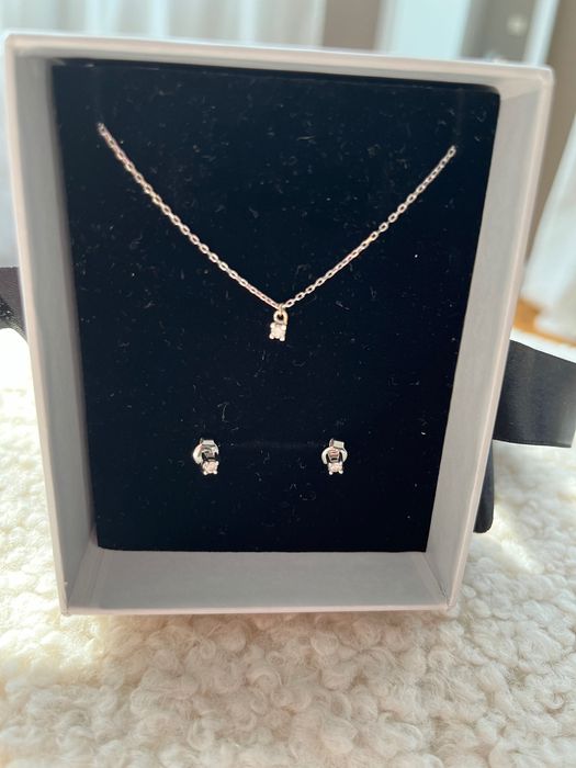 Комлект с диаманти и комлект италианска изработка 14к злато