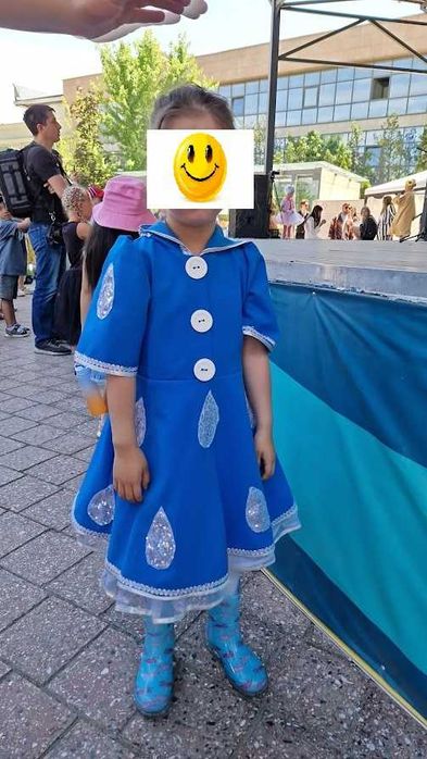 Детский новогодний плащ/платье для снегурочки