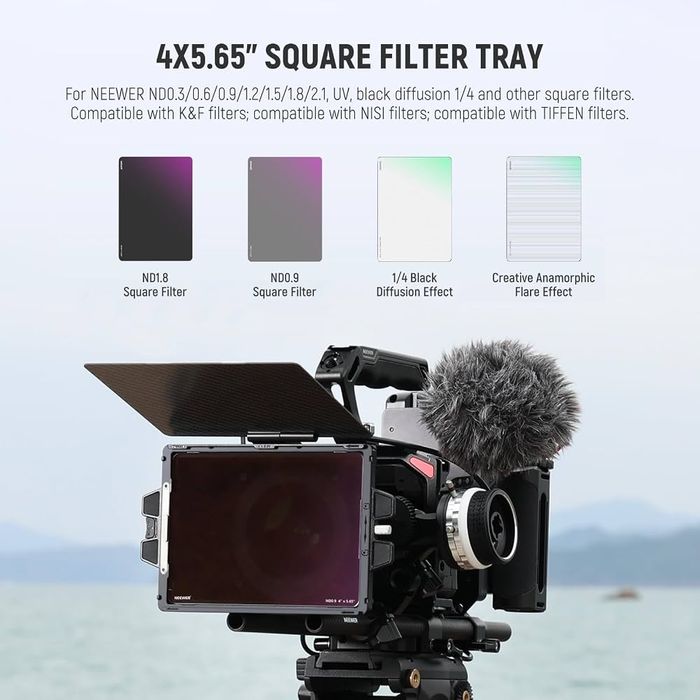 Matte box за камера. ND филтър. Компендиум. Камера. Обектив.