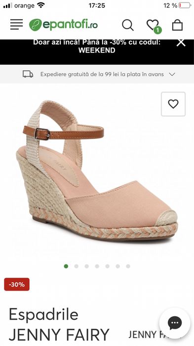 Pantofi cu talpa wedge de 8 cm