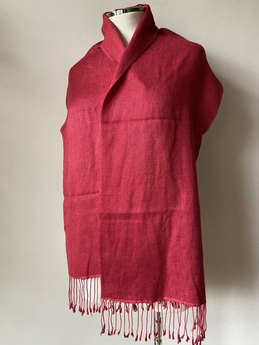 Червен шал от кашмир, коприна, пашмина/ различни видове
