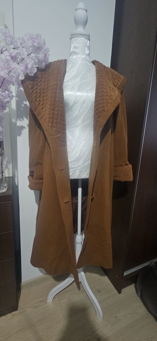 Palton lână camel