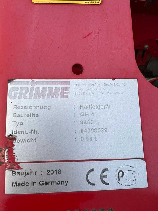 Култиватор за картофи пасивен Grimme GH4 – 4 реда, година 2018 + Видео