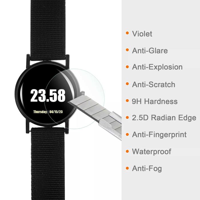 Folie sticla 38.5mm / 1.52" pentru ceas SmartWatch (5 bucati)