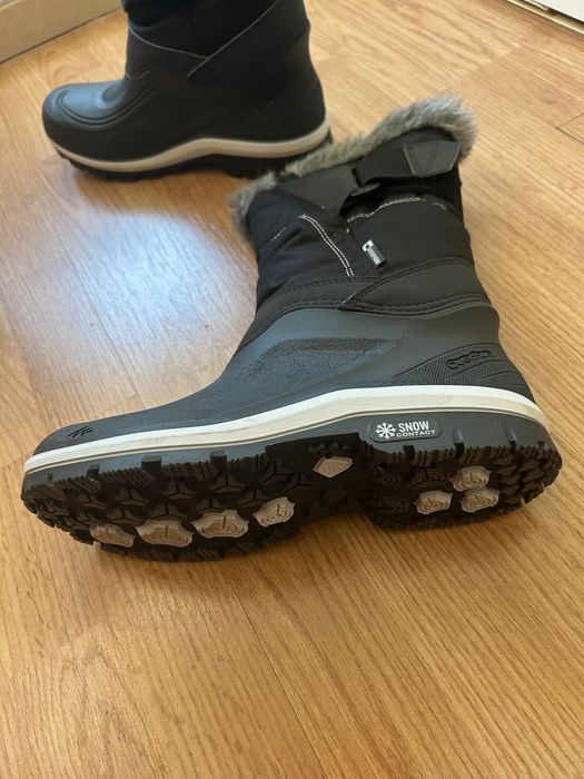 Cizme înalte impermeabile călduroase iarnă/drumeţie zăpadă Gri, Dama