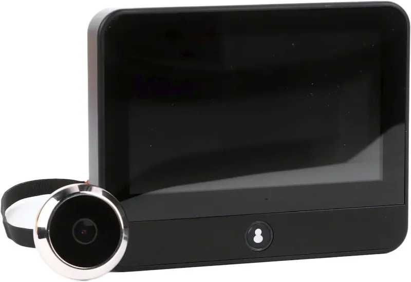 WiFi видео шпионка за врата с вътрешен дисплей, нощно виждане Tuya