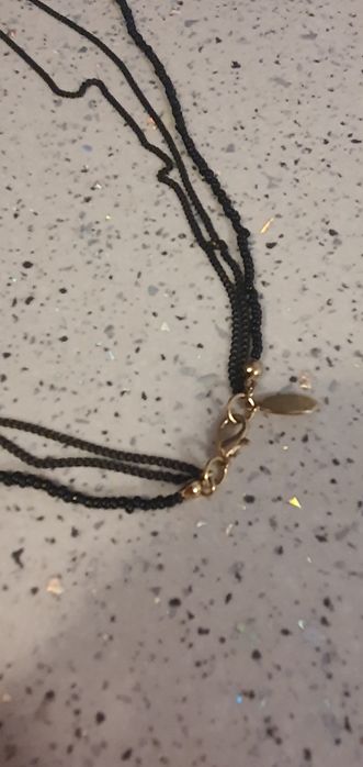 Colier sirag lung negru si aramiu elegant