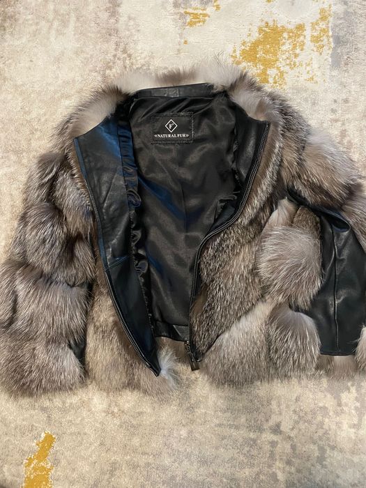 Haina scurta 2in1 blana vulpe si piele