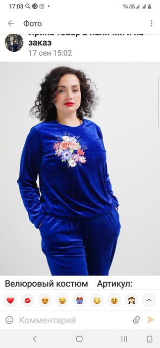 Костюм велюровый