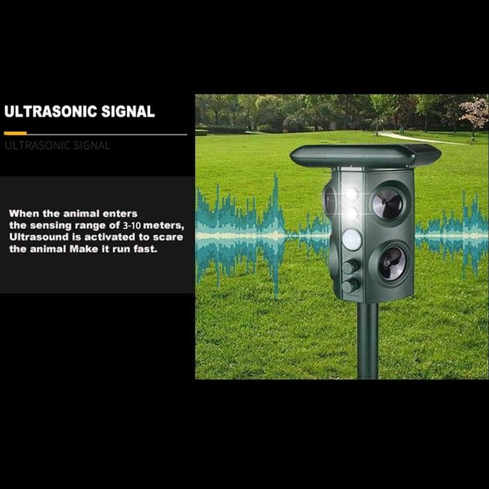 Ультразвуковой отпугиватель птиц, животных на солнечных батареях
