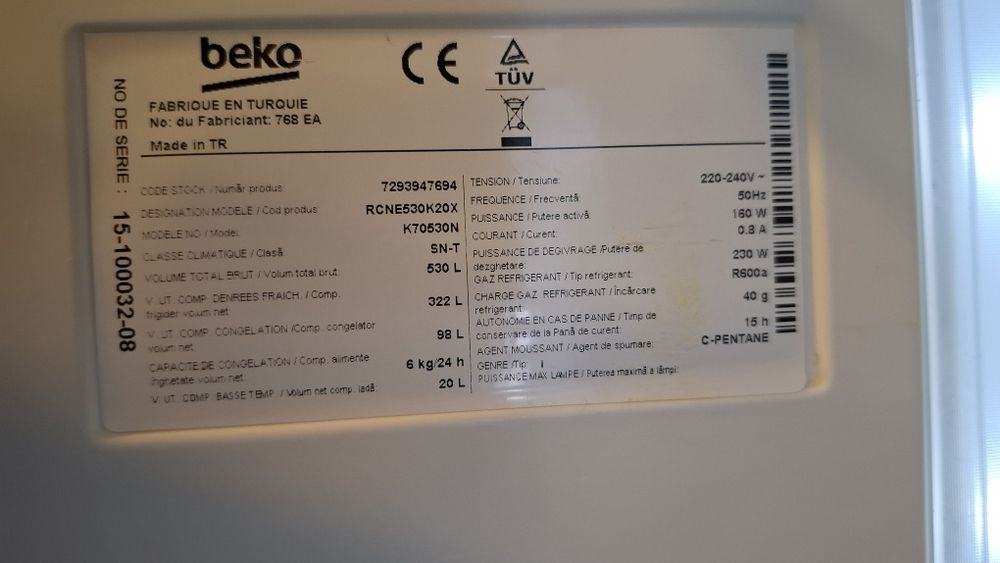 Combină frigorifica Beko 420  litri