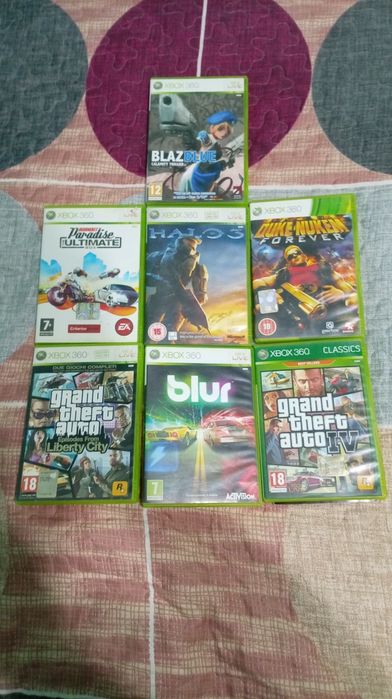 Xbox 360 in stare foarte bună, ne folosit din ianuarie anul 2025, 7 jocuri incluse două controlăre perfec funcționale