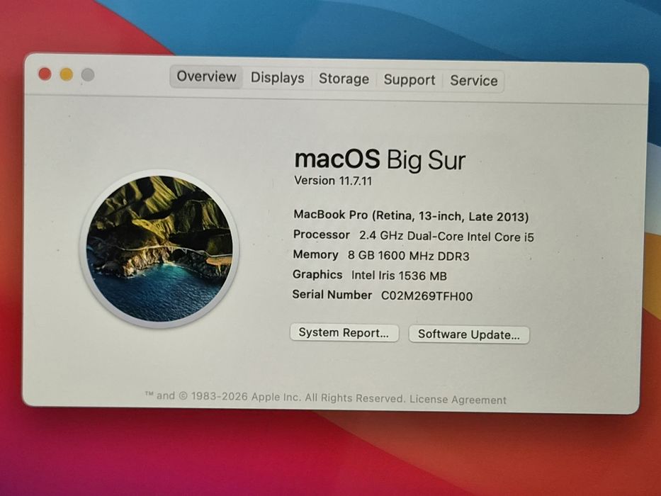 vand laptop Apple MacBook Pro Retina 13 2013.8Gb.Ssd 256 Gb