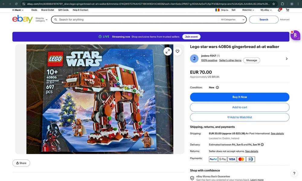 Lego Star Wars Gingerbread AT-AT walker 40806 NEW SEALED