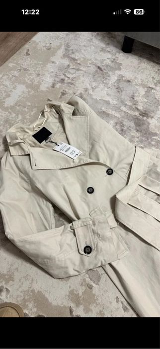 Trench zara lung impermeabil