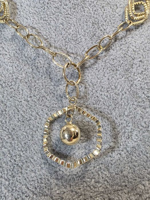 Lanț din Aur 14K Damă 6.5 g cu Zale Decorative și Pandantiv Elegant