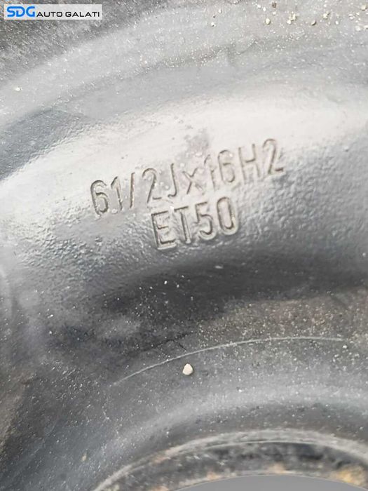 Janta Roata Rezerva Normala Tabla Otel 205 55 16 R16 M+S Volkswagen Passat B5.5 2001 - 2005 (1K0601027A 6 1/2JX16H2 ET50) [JNT0019]