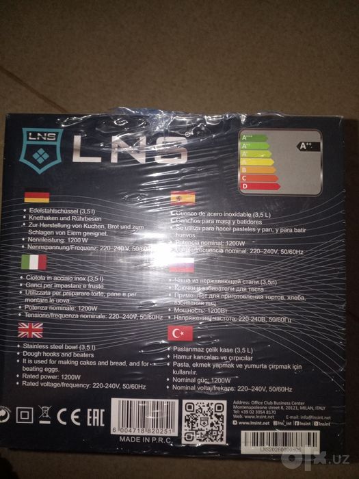 LNS mikseri, kafolati bilan, yangi