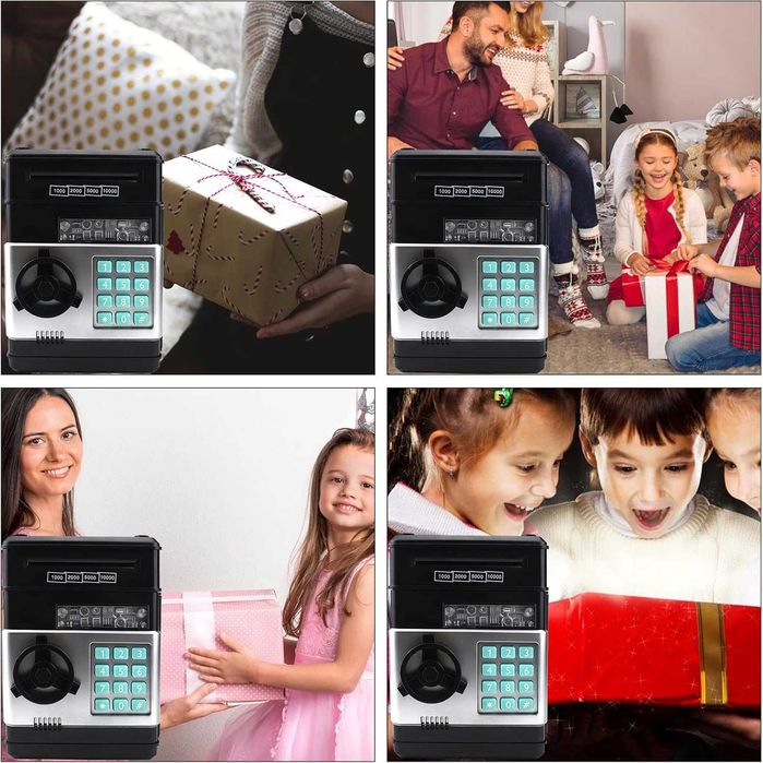 Детски електронен сейф с код касичка за банкноти и монети пари Свети