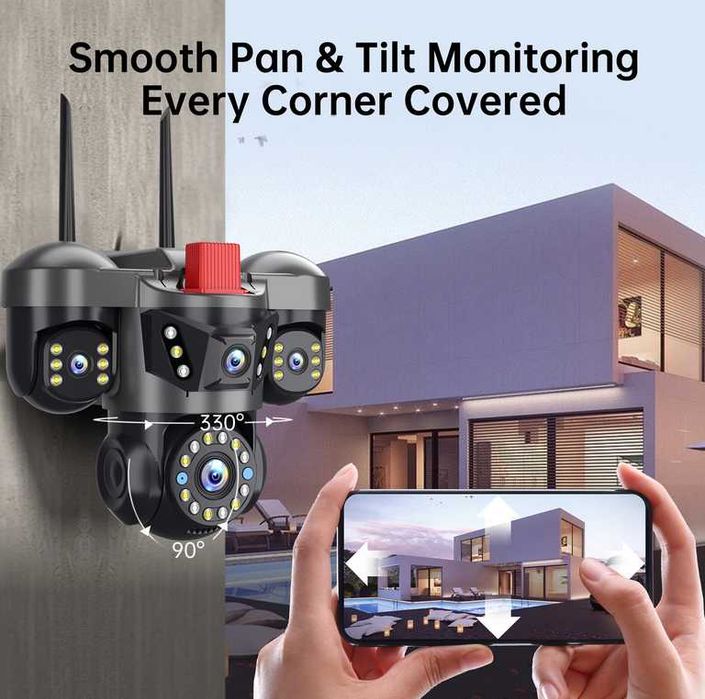 Camera 360 Wifi cu 4 camere active 20MP / ZOOM 16X / 4 ecrane
