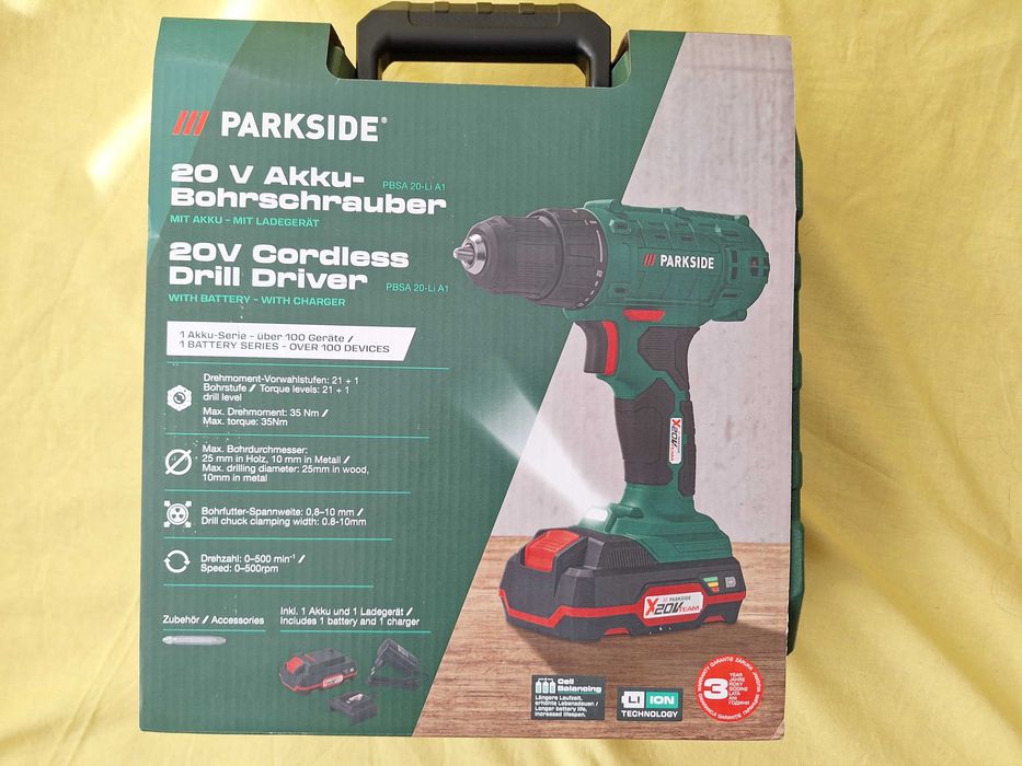 Masina de insurubat si gaurit Parkside PBSA 20-Li A1 cu acumulator si incarcator