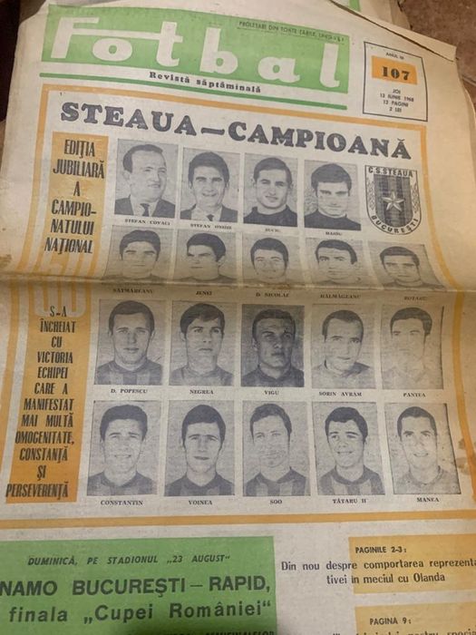 Colecție  revista săptămânală Sport 1966-1968 Fotbal