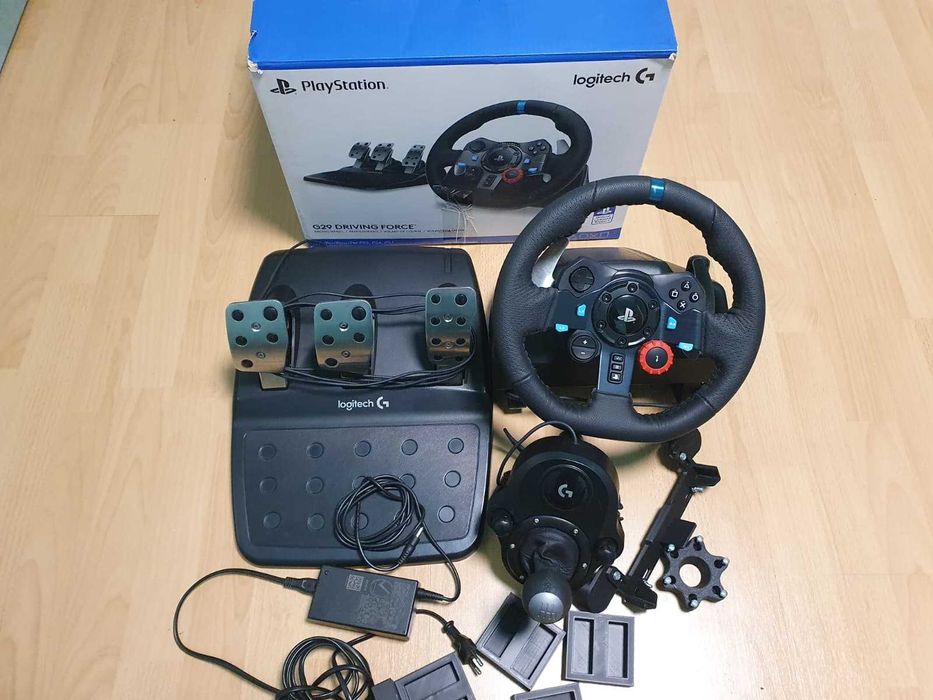 Volan Logitech G29 ca nou, cu adaptor 3D, opritoare + cutie original