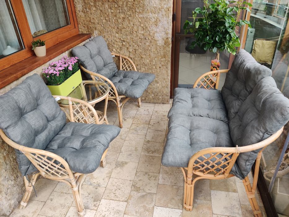Set mobilier ratan natural (6 persoane)