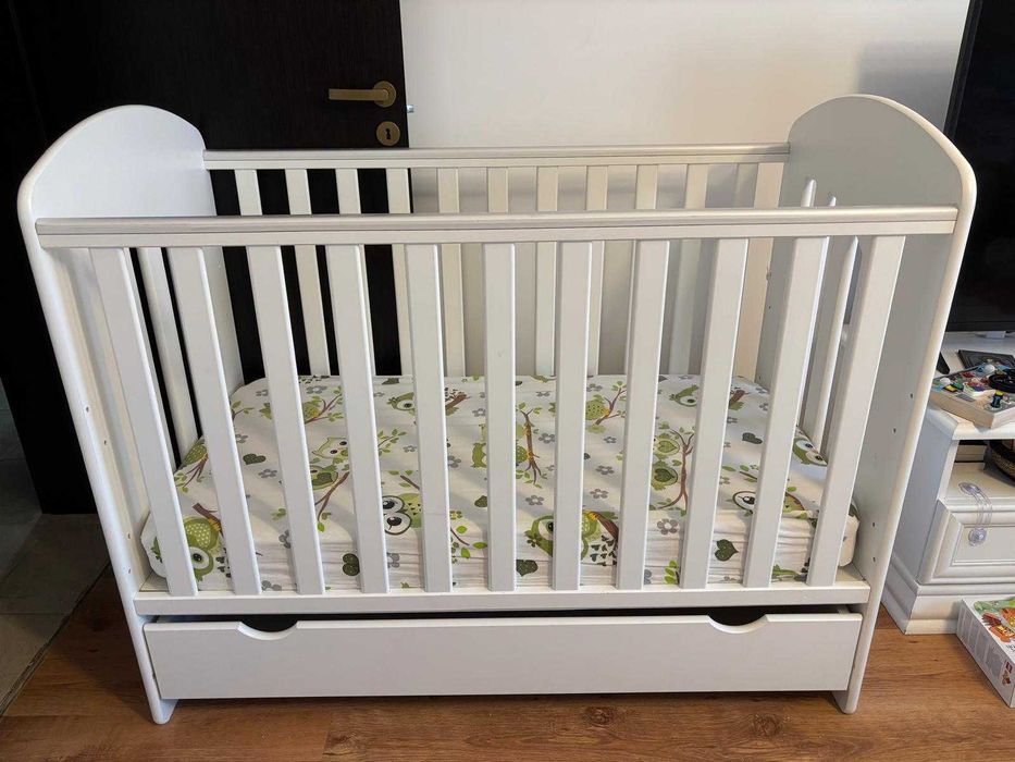 Patut bebe 120x60 cu sertar + Saltea