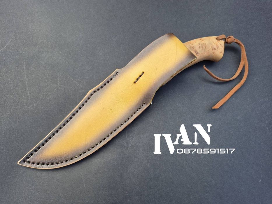 Ловен нож-Дамаска стомана VG10 с 67 слоя ламинат с кожена кания