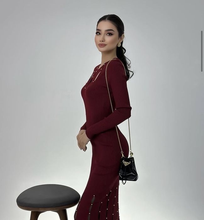 Бордовые платье , размер 46