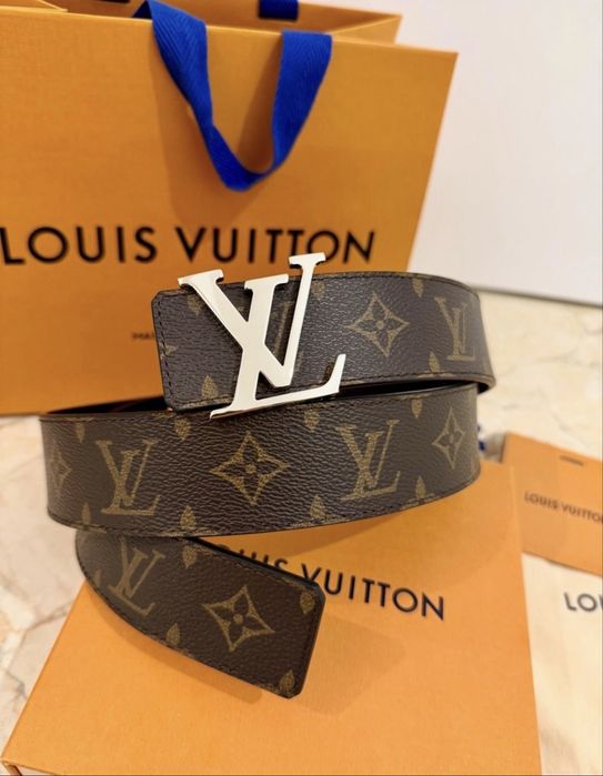 Curea Louis Vuitton Silver Buckle Brown (Nou, Sigilata)