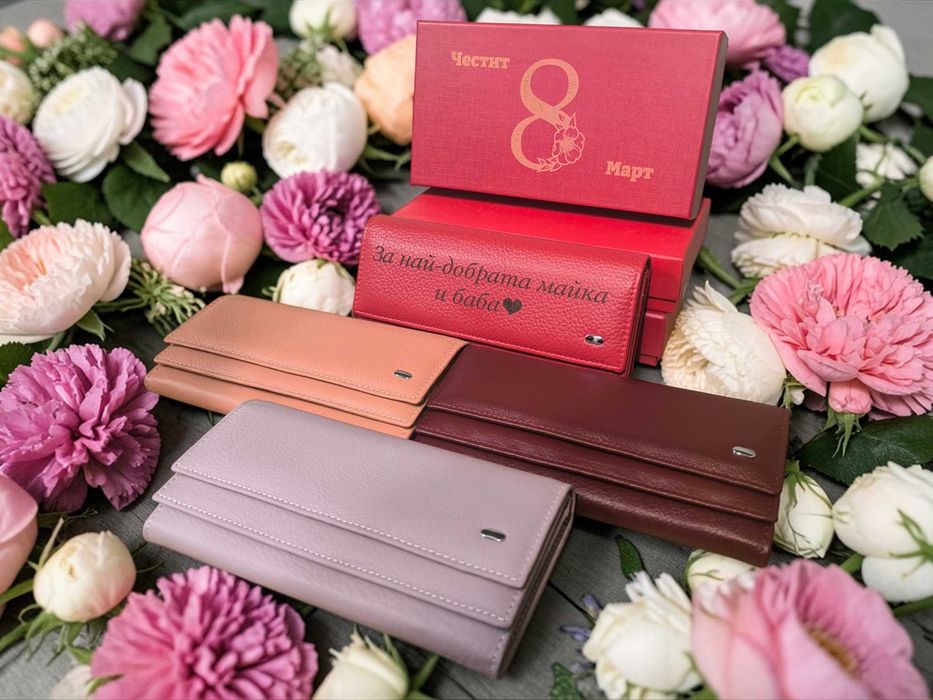 Персонализирано дамско портмоне от италианска ЕСТЕСТВЕНА КОЖА