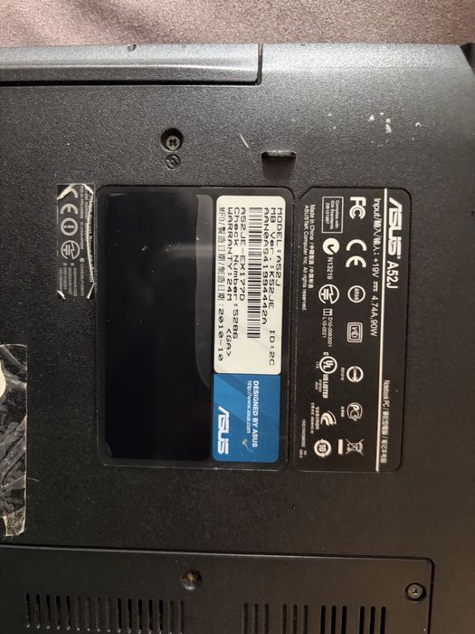 Laptop asus a52j defect
