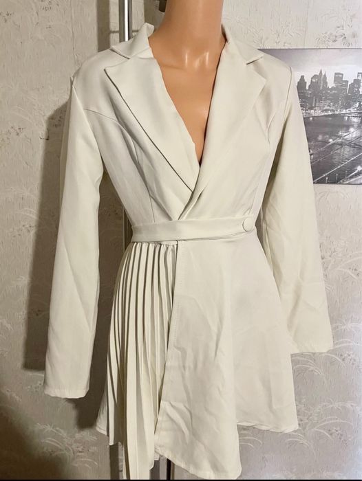 Rochie tip sacou, crem, mărimea S-M