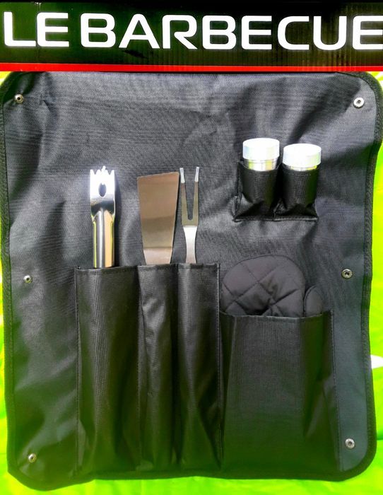 SET USTENSILE Premium din INOX si Sorț LEBARBACUE pentru gratar - NOI