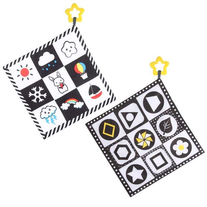 Монтесори комплект черно бяли контрастни карти сензорни играчки 0-6 м